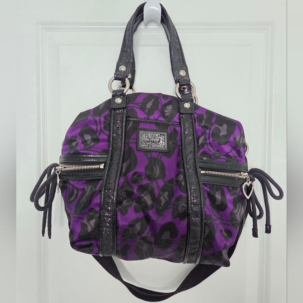 *SOLD* Vintage Coach Poppy Ocelot Daisy Glam Glitter Tote Bag
